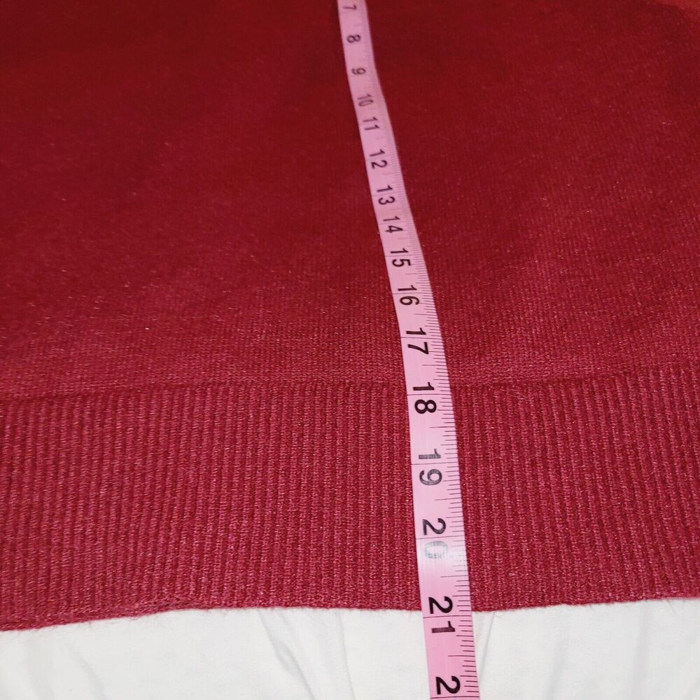The Drop Lucyswhims Sweater Large Red Side Button Turtleneck Cropped Balloon - Picture 11 of 12